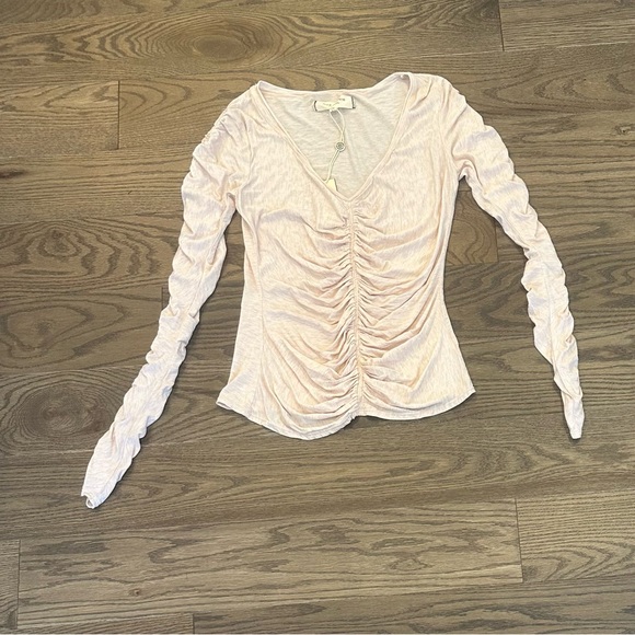 Max Studio Tops - Max Studio London Ruched Long Sleeve Jersey Top  small pink NWT
